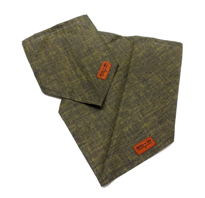 Olive Textured Solid - Pet Bandana