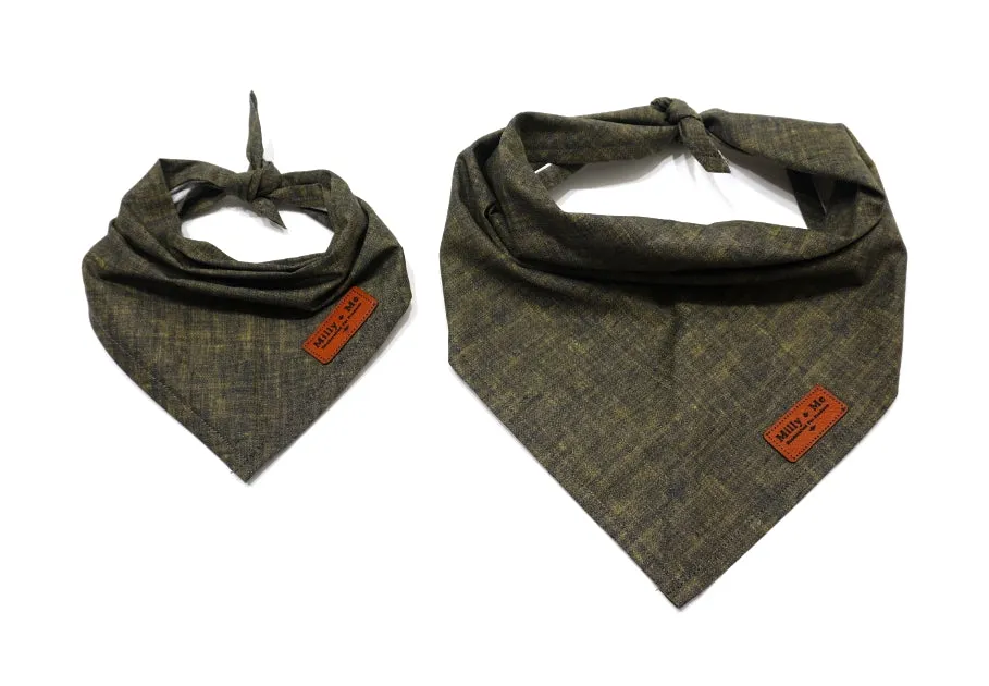 Olive Textured Solid - Pet Bandana
