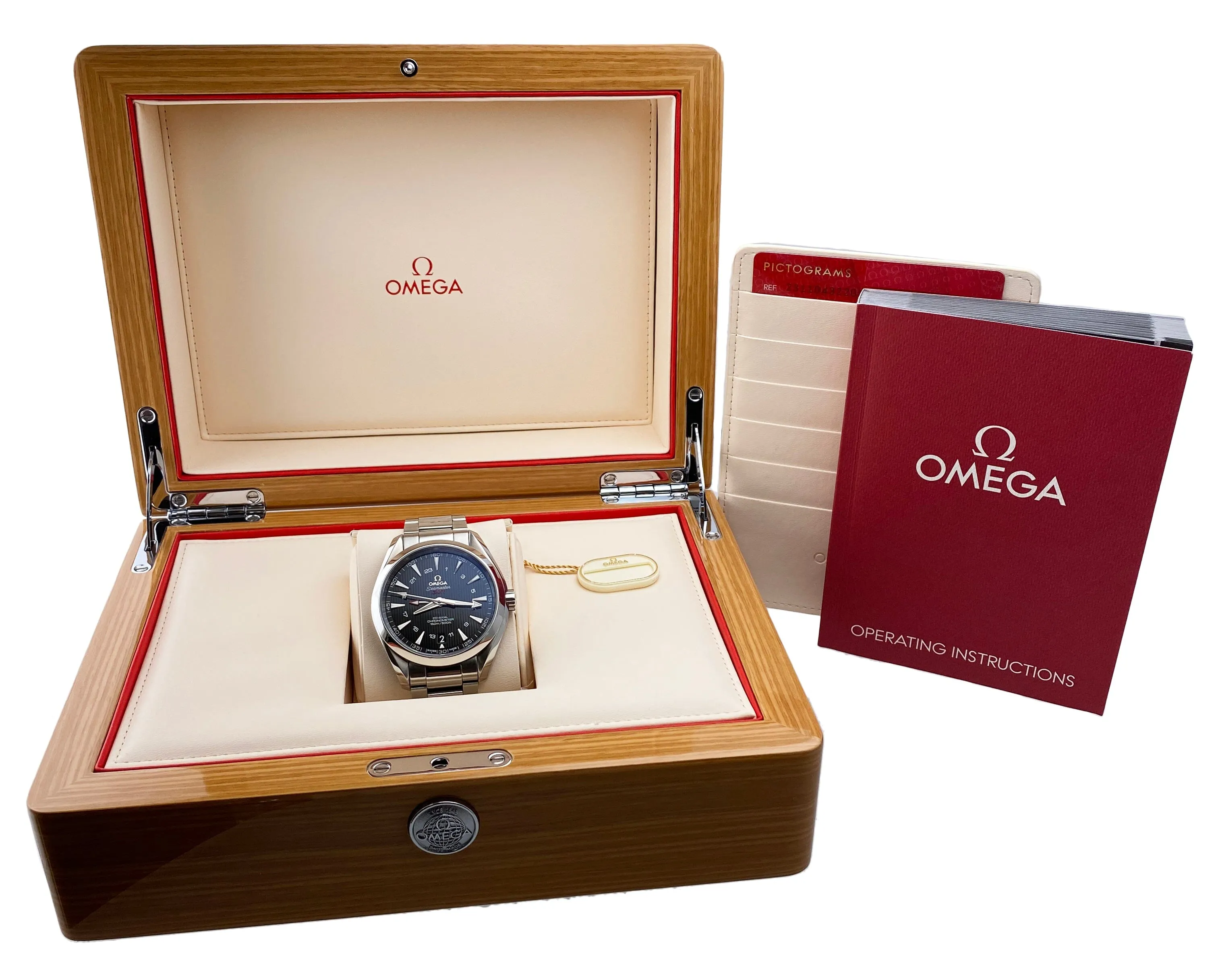 Omega Seamaster Aqua Terra GMT Mens Watch Box Papers