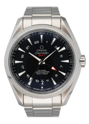 Omega Seamaster Aqua Terra GMT Mens Watch Box Papers