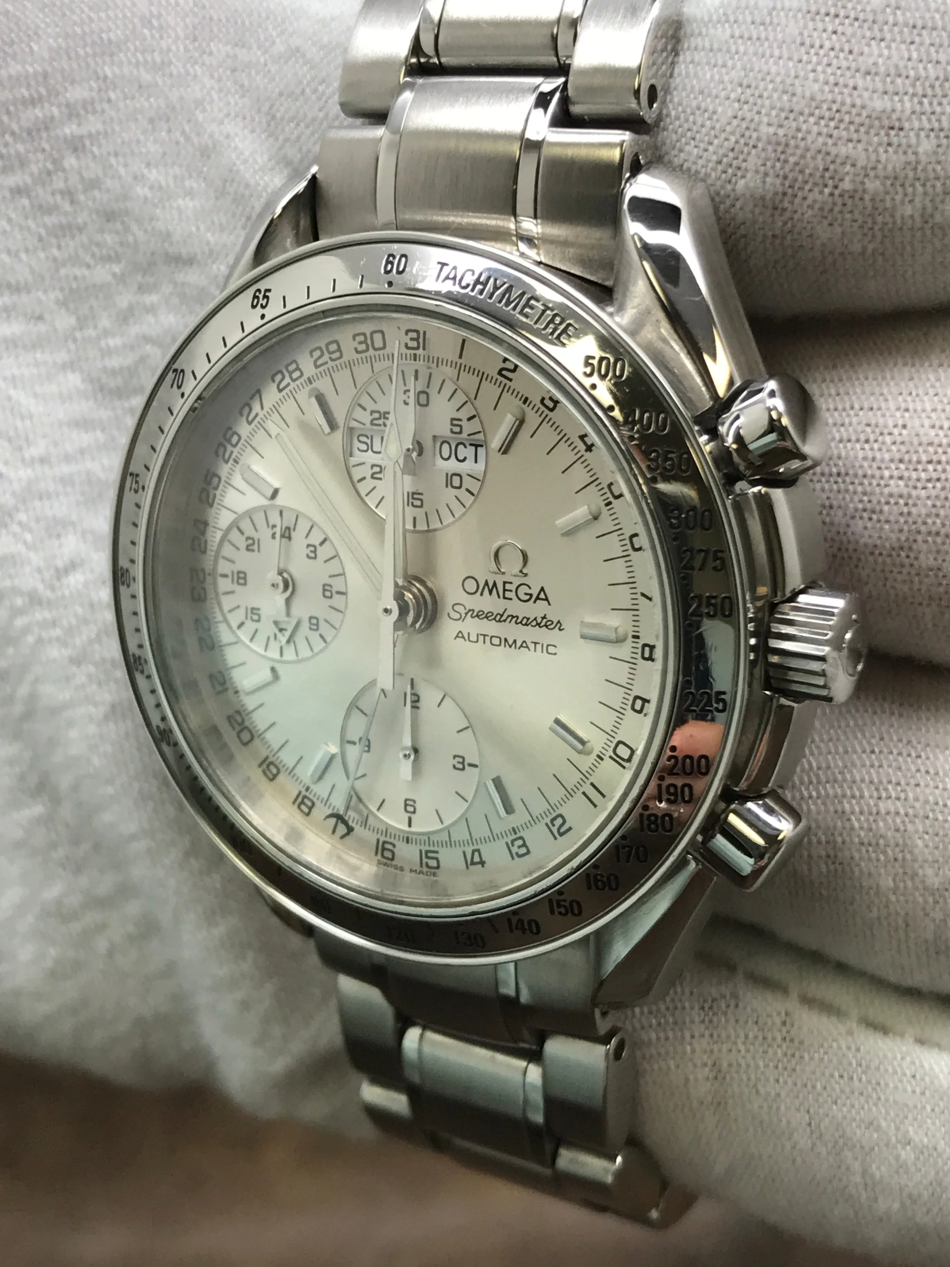 Omega Speedmaster Day-Date 3521.30.00 Silver Dial Automatic Men's Watch