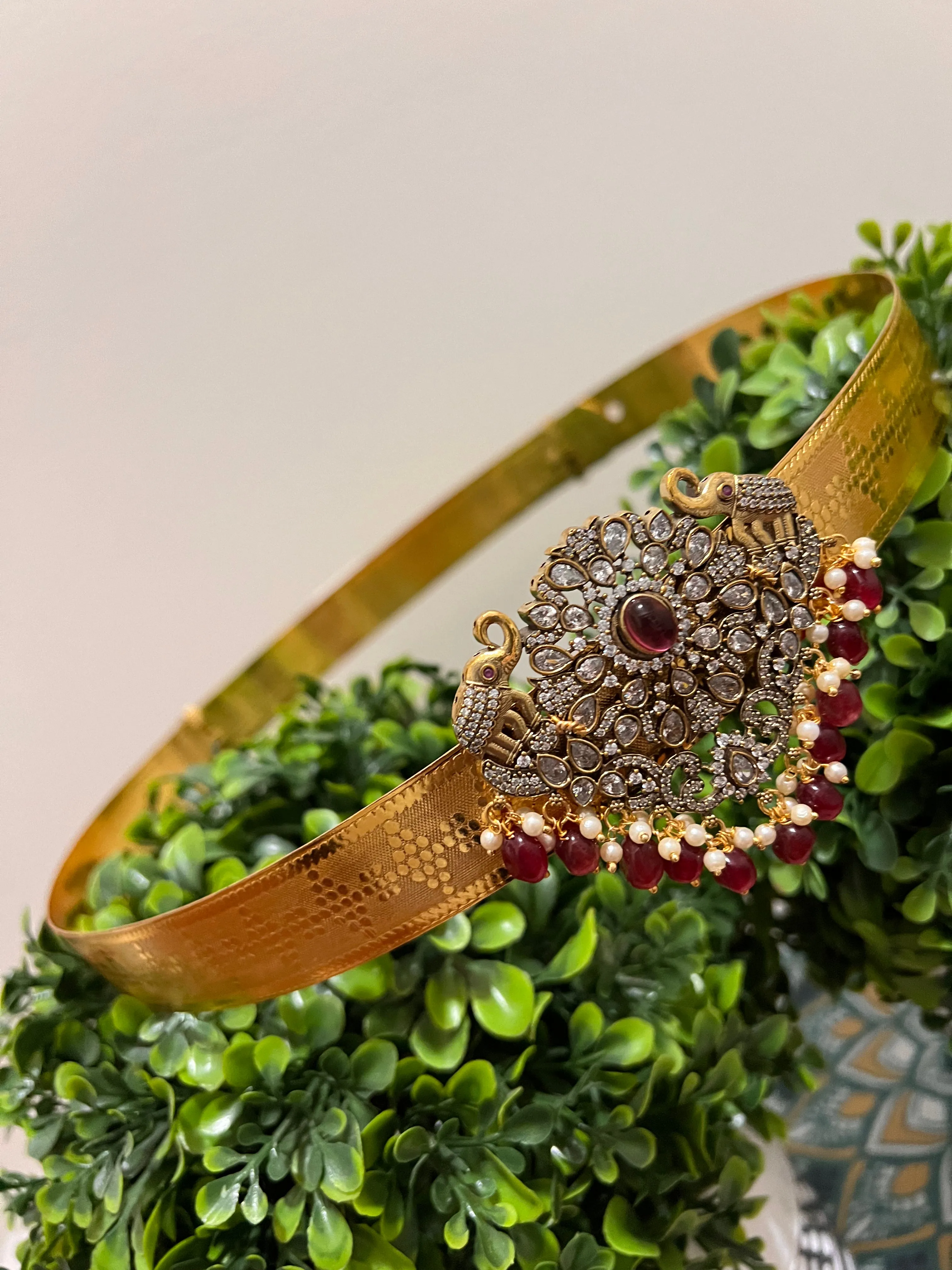One Gram Gold CZ Hip Belt