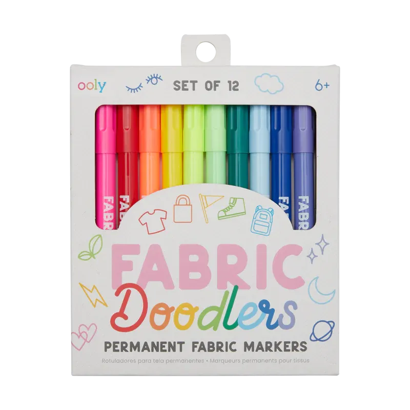 Ooly Fabric Doodlers Markers - Set of 12