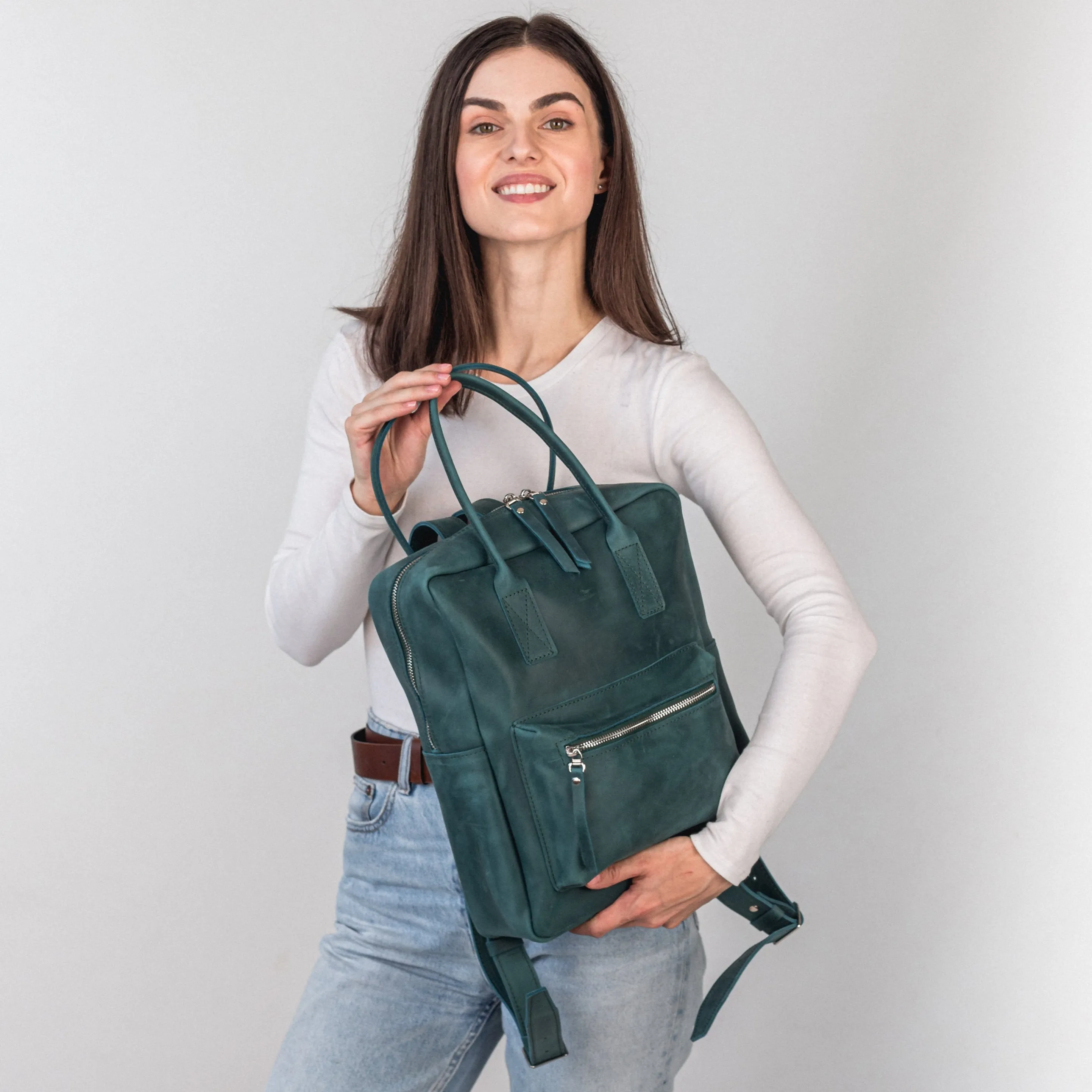 Opal leather city backpack