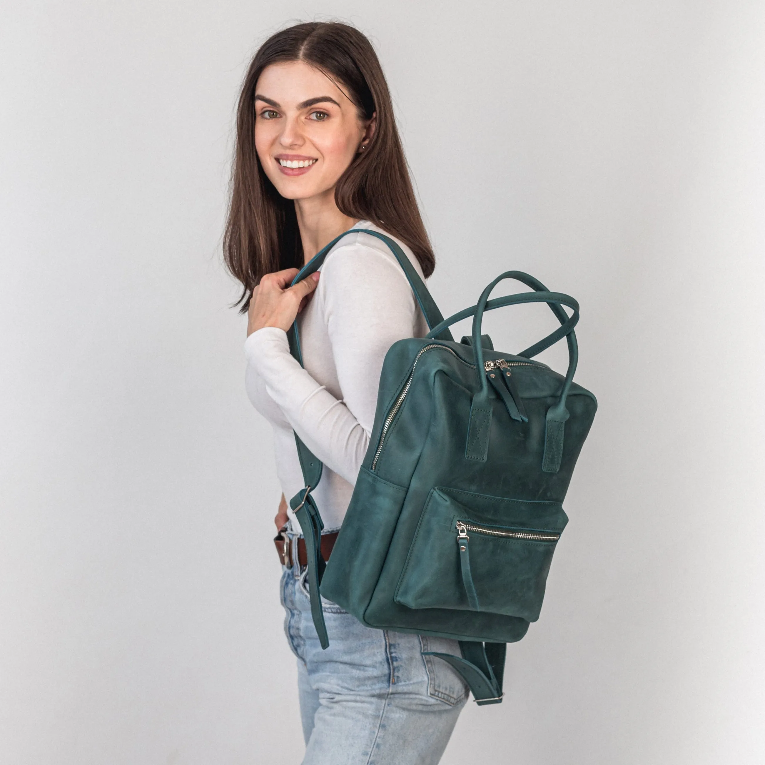 Opal leather city backpack