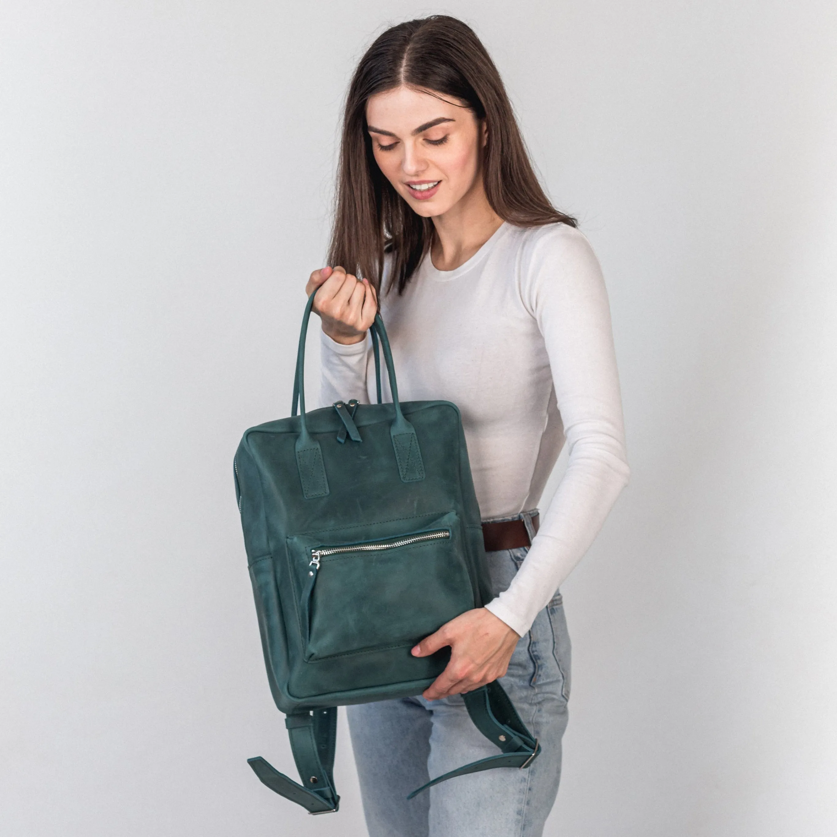 Opal leather city backpack