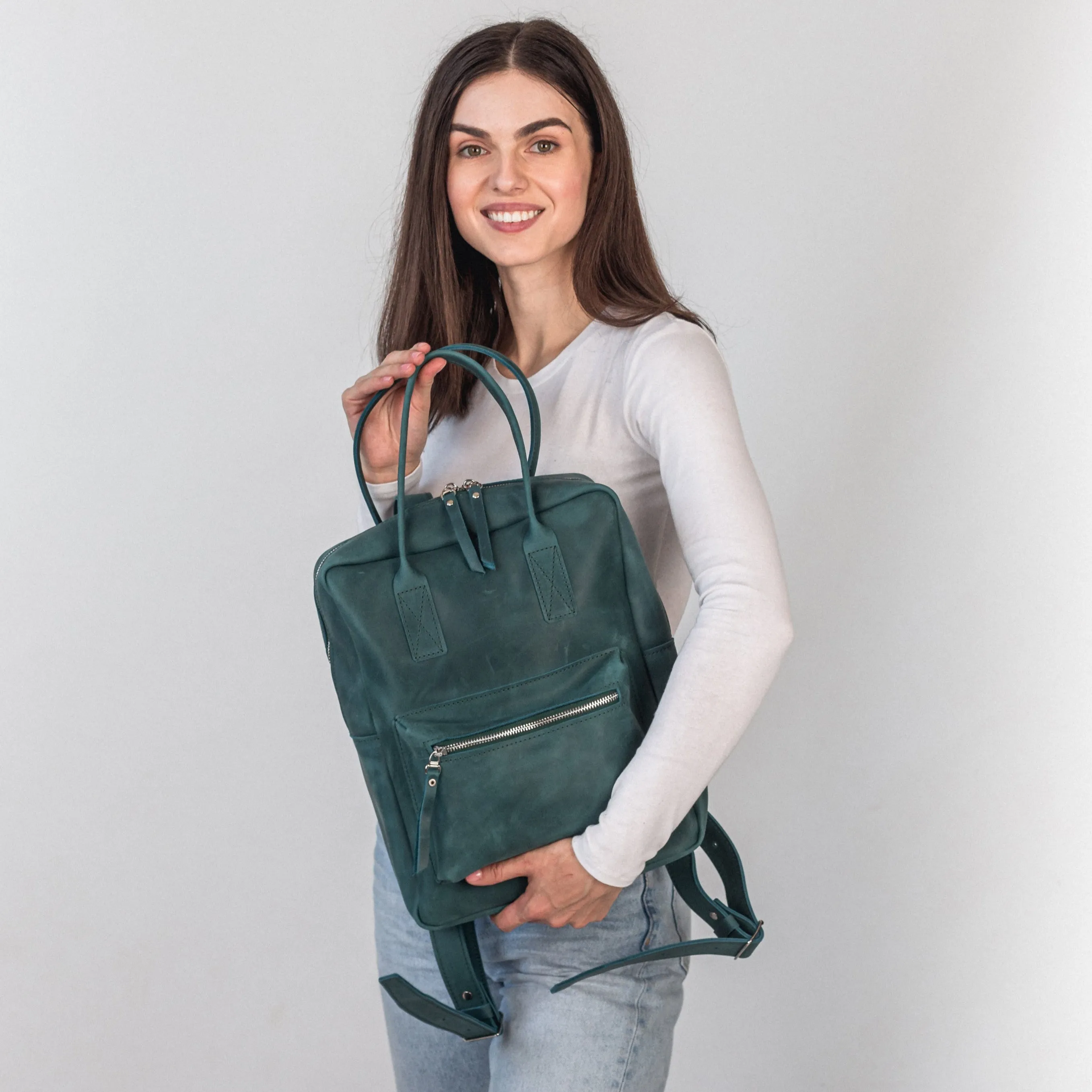 Opal leather city backpack