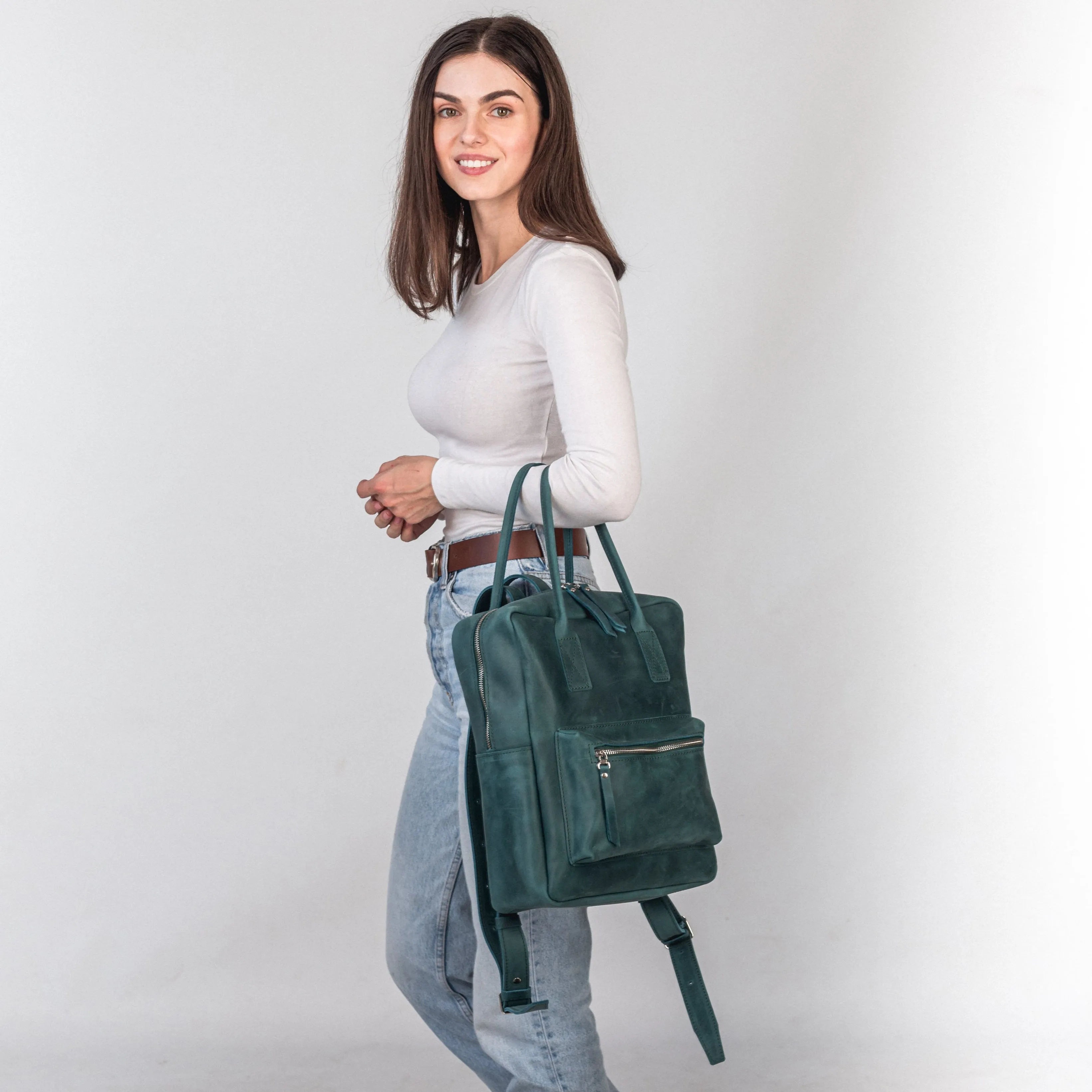 Opal leather city backpack