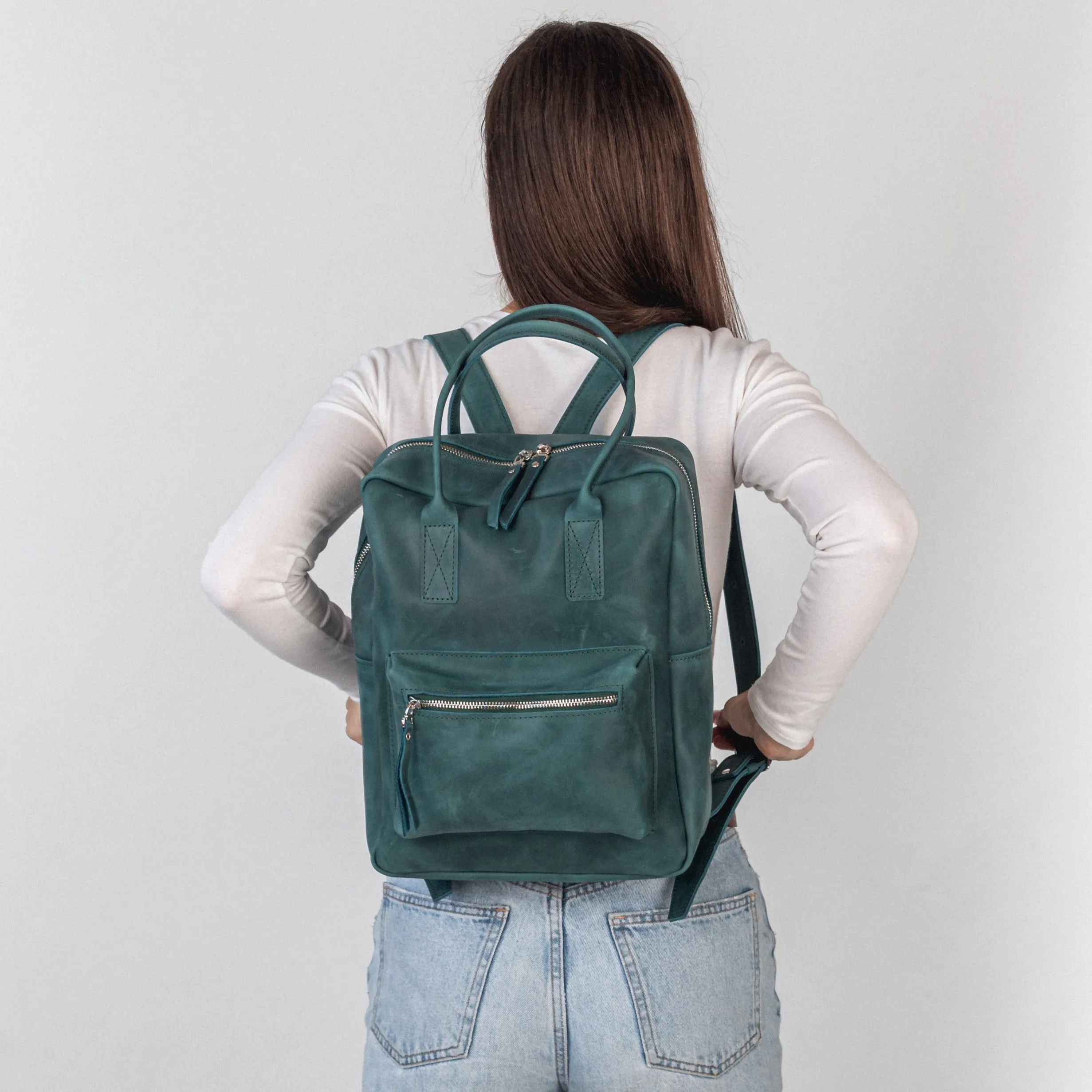 Opal leather city backpack