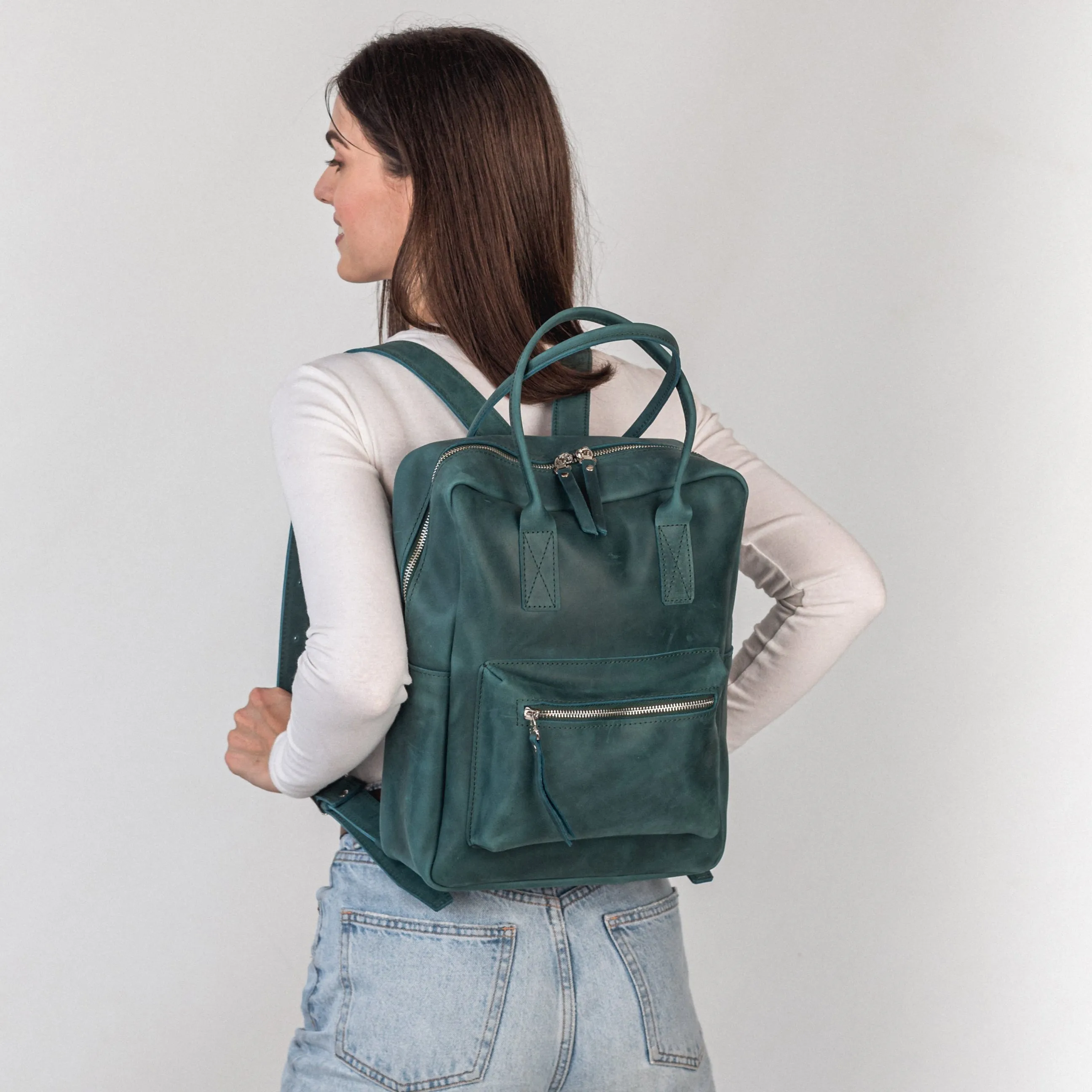 Opal leather city backpack
