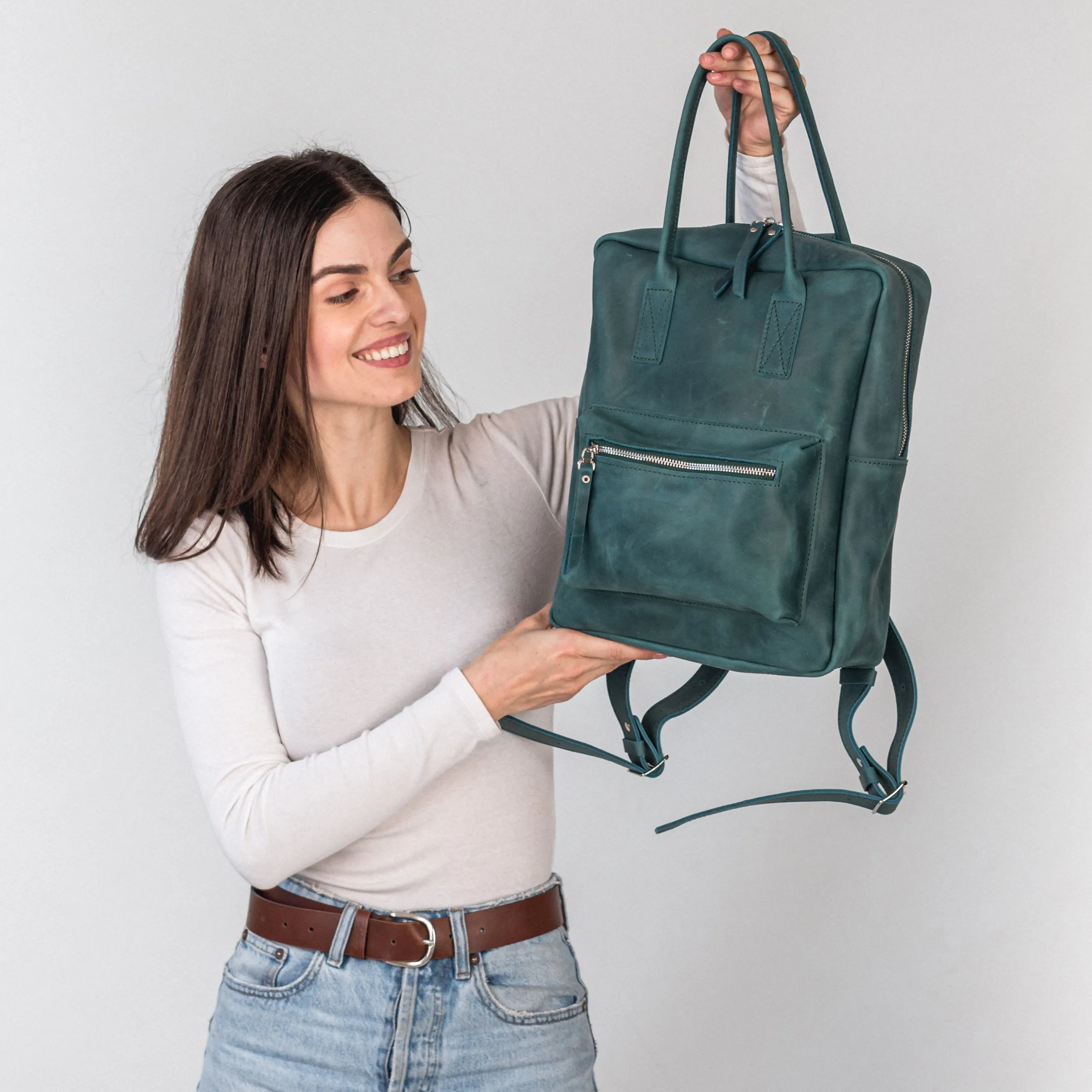 Opal leather city backpack