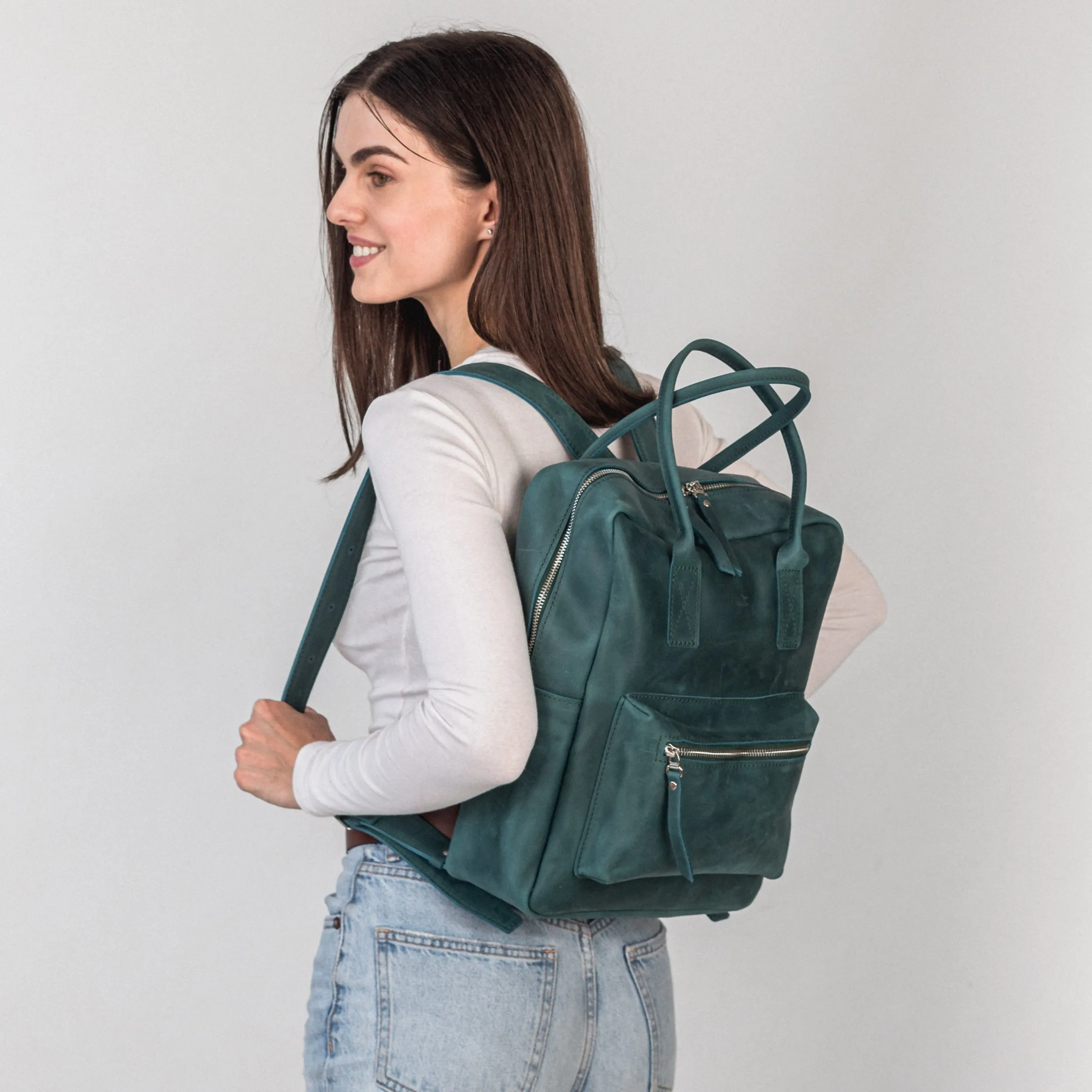 Opal leather city backpack