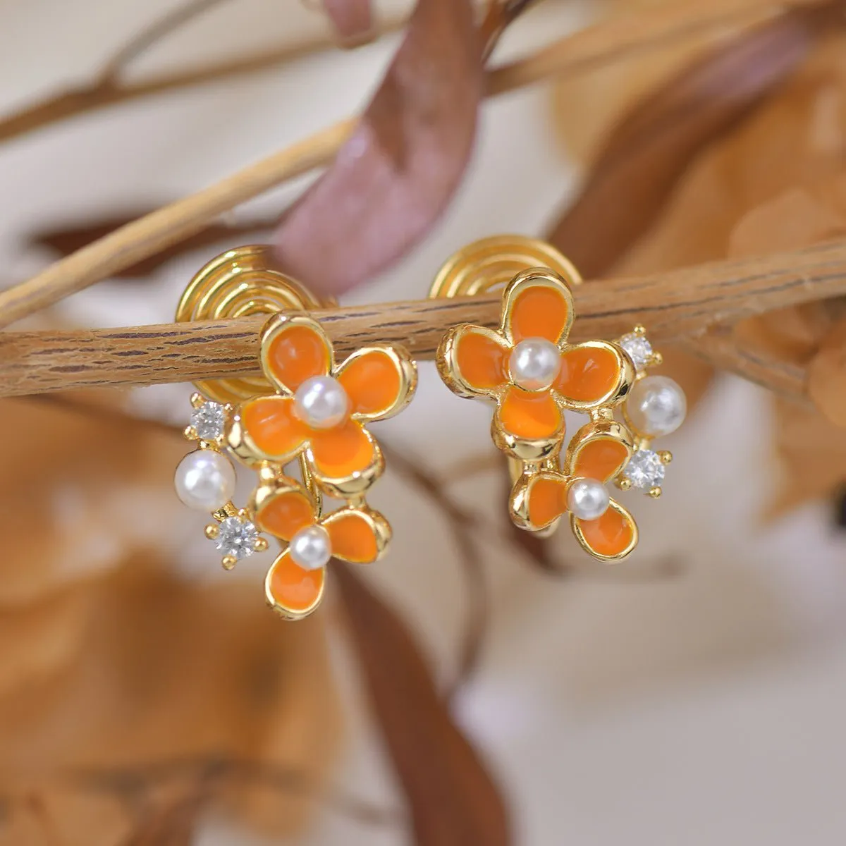 Orange Blossom Ear Cuffs
