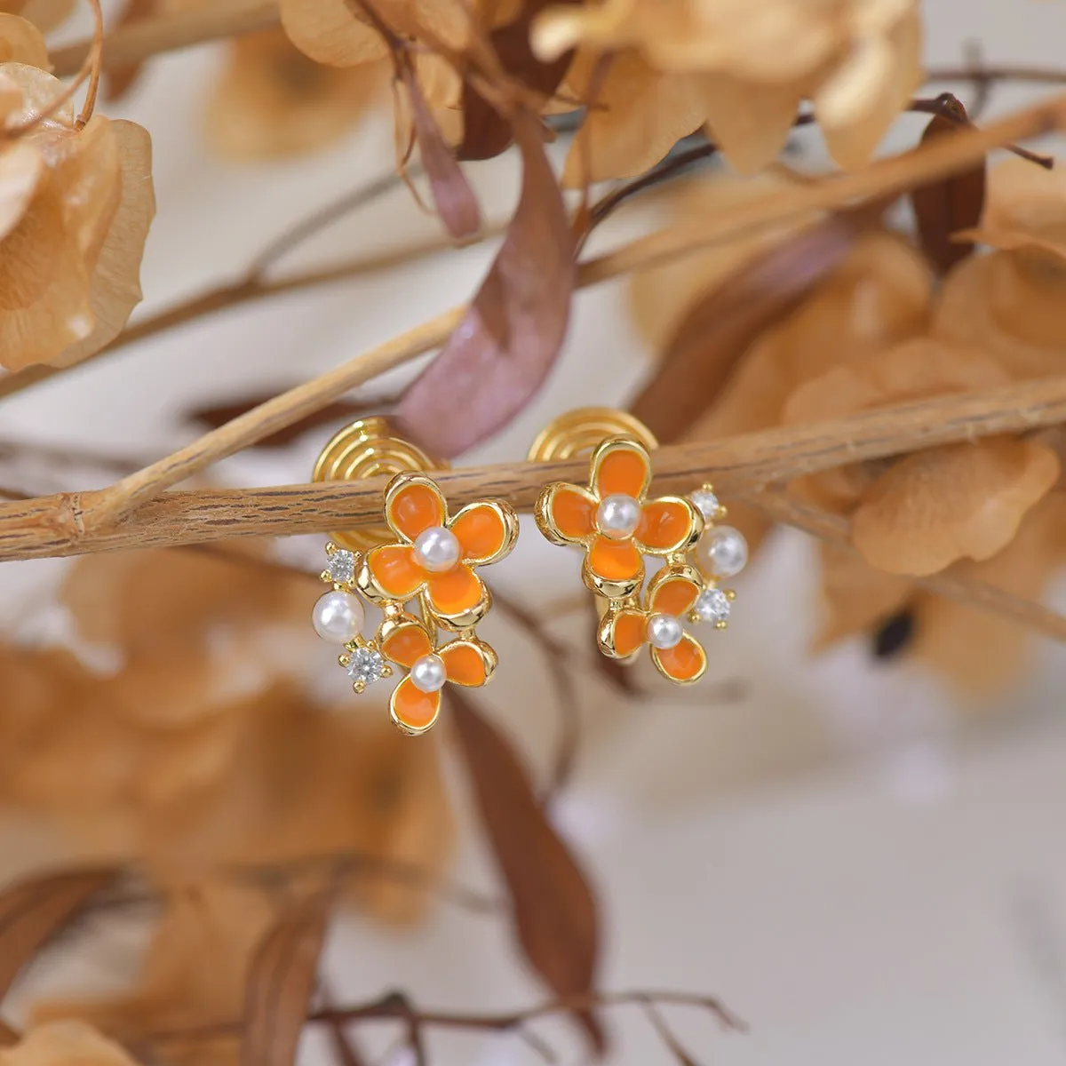 Orange Blossom Ear Cuffs