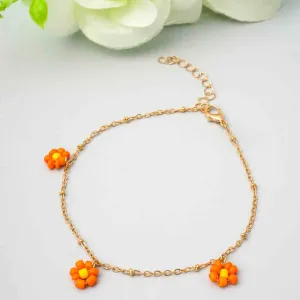 Orange Daisy Anklet