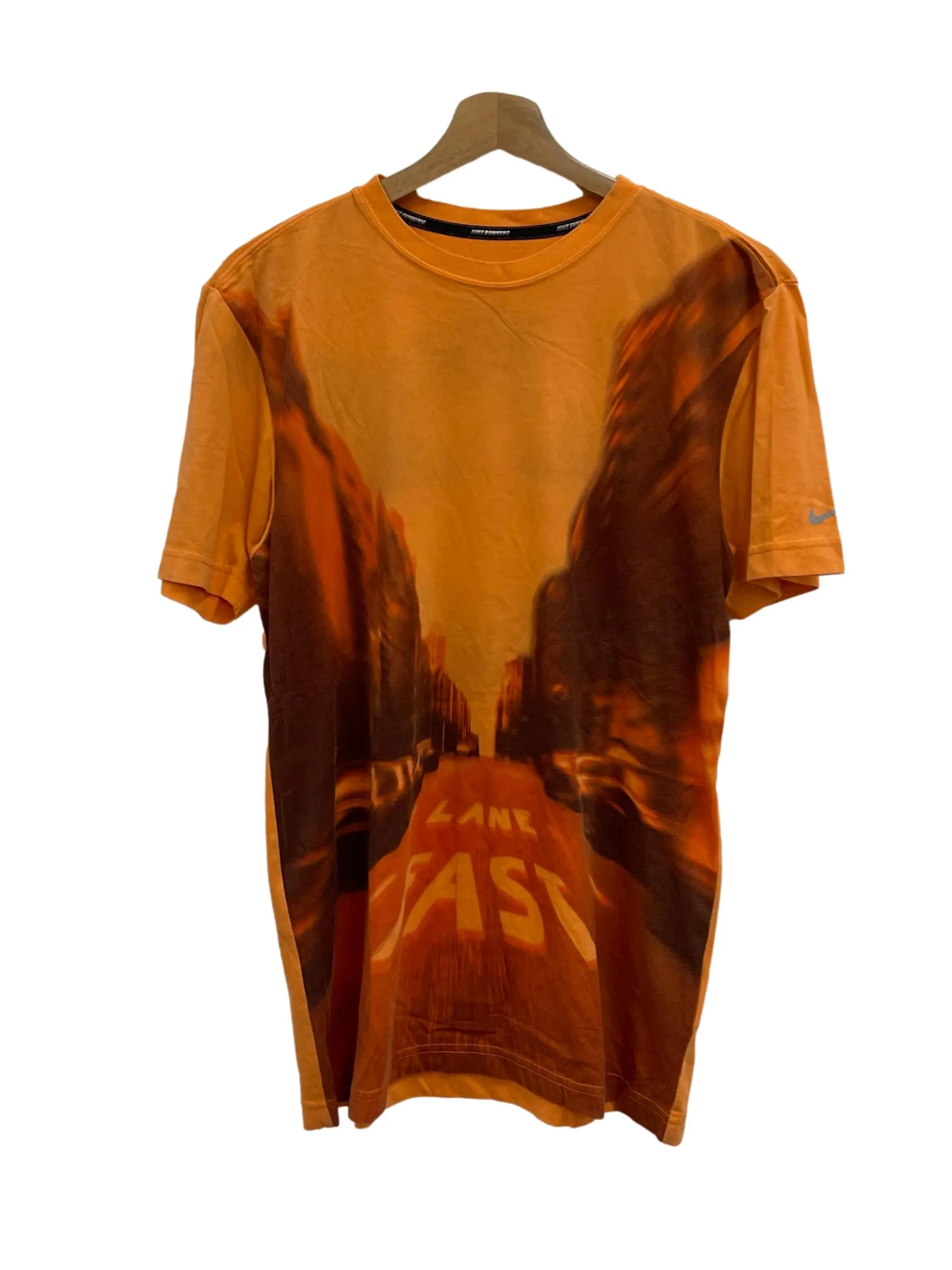 Orange Roundneck Abstract Tee