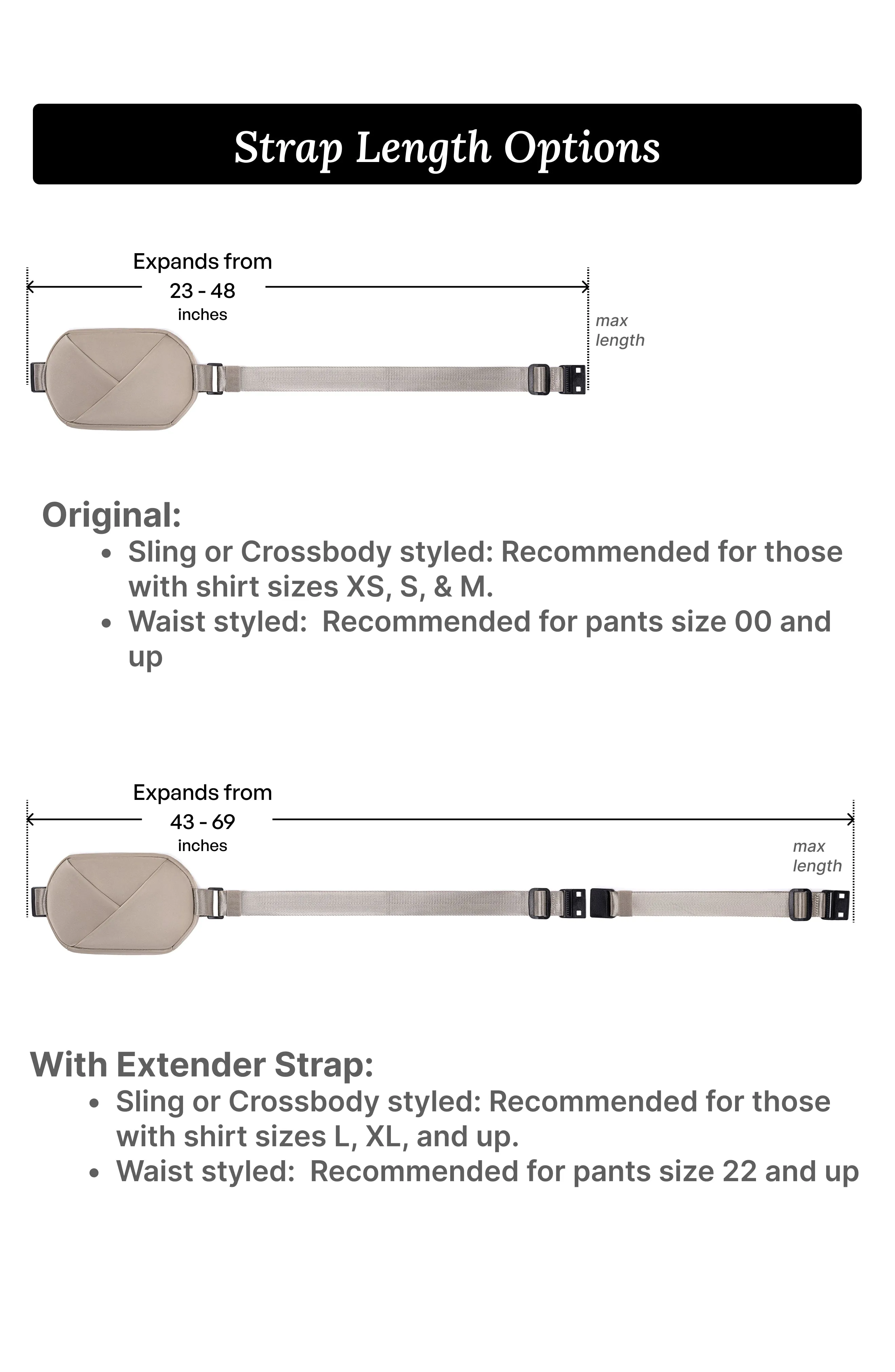Origami Belt Bag with Extender Strap