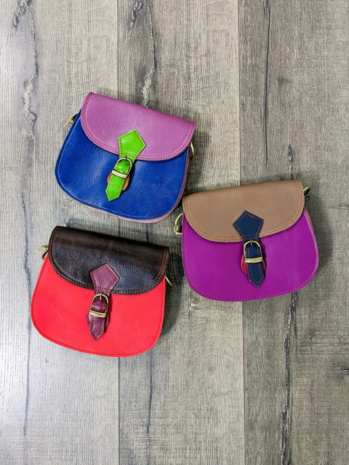 Oval Recycled Leather Shoulder Bag
