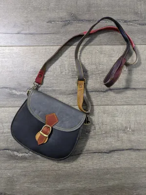 Oval Recycled Leather Shoulder Bag