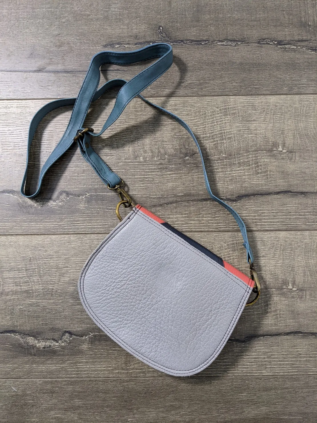 Oval Recycled Leather Shoulder Bag