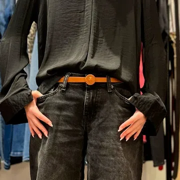 Over You Metal V Buckle Leather Belt