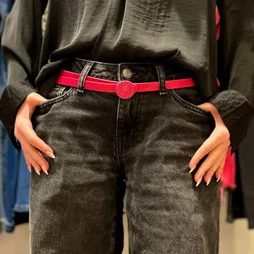 Over You Metal V Buckle Leather Belt
