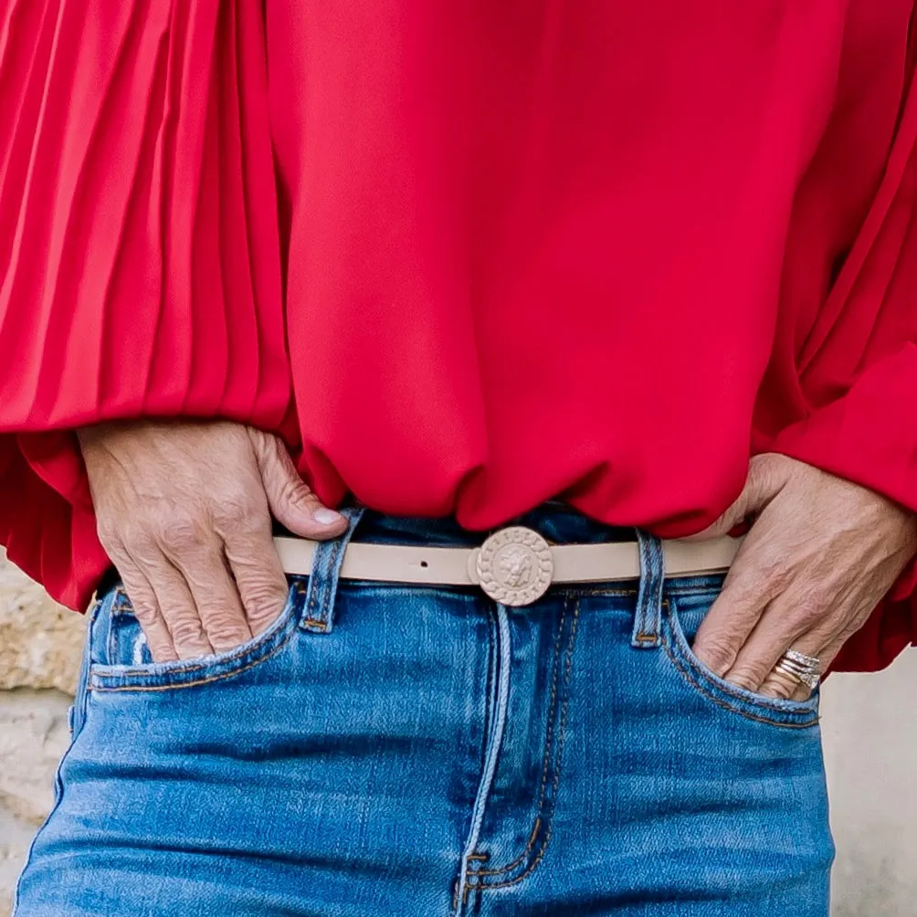 Over You Metal V Buckle Leather Belt