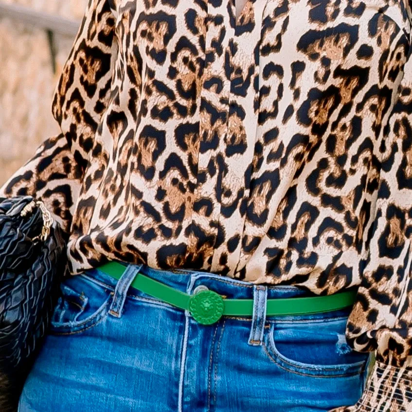 Over You Metal V Buckle Leather Belt