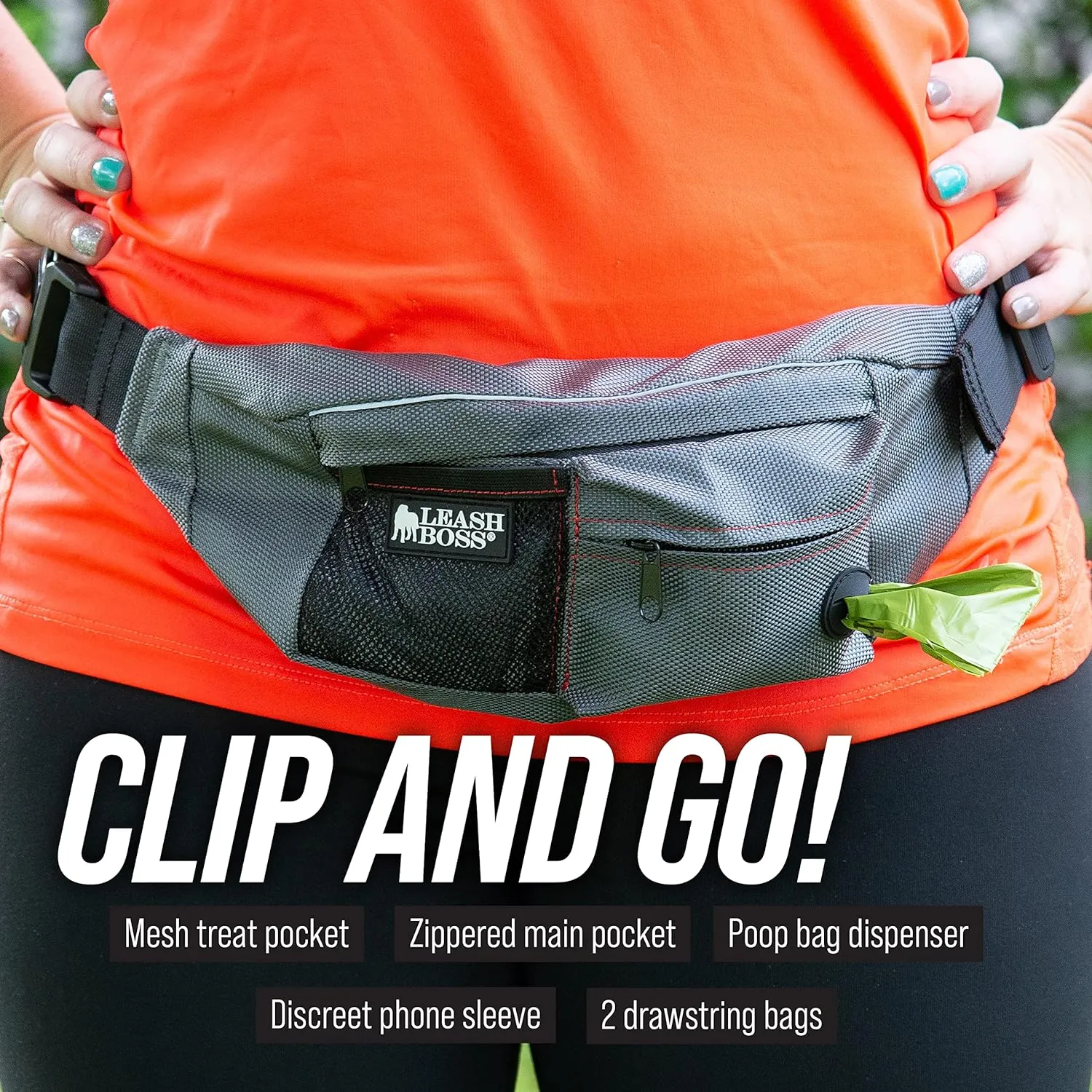 PackUp Pouch Dog Walking Fanny Pack with Poop Bag Dispenser - for walking and training essentials