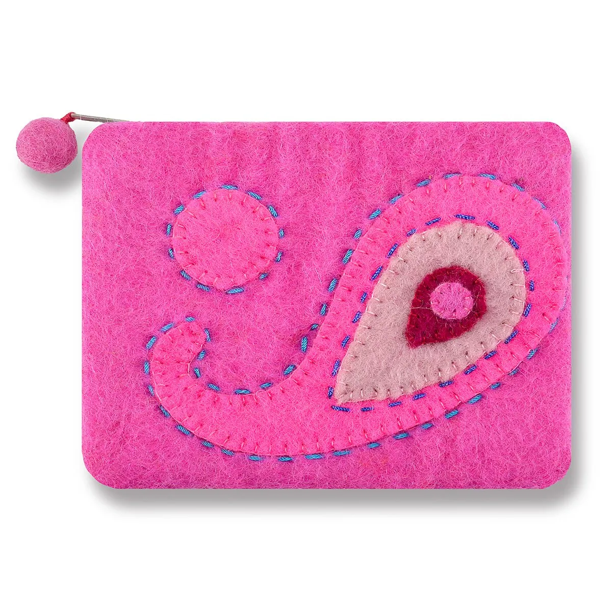 Paisley Stitched Coin Purse