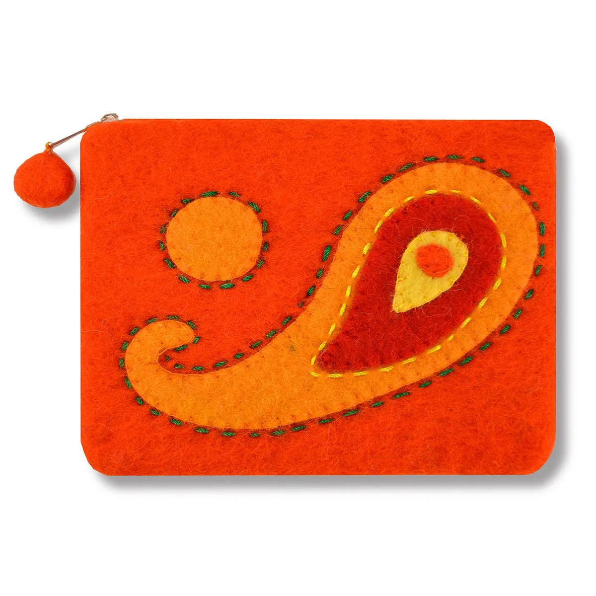 Paisley Stitched Coin Purse