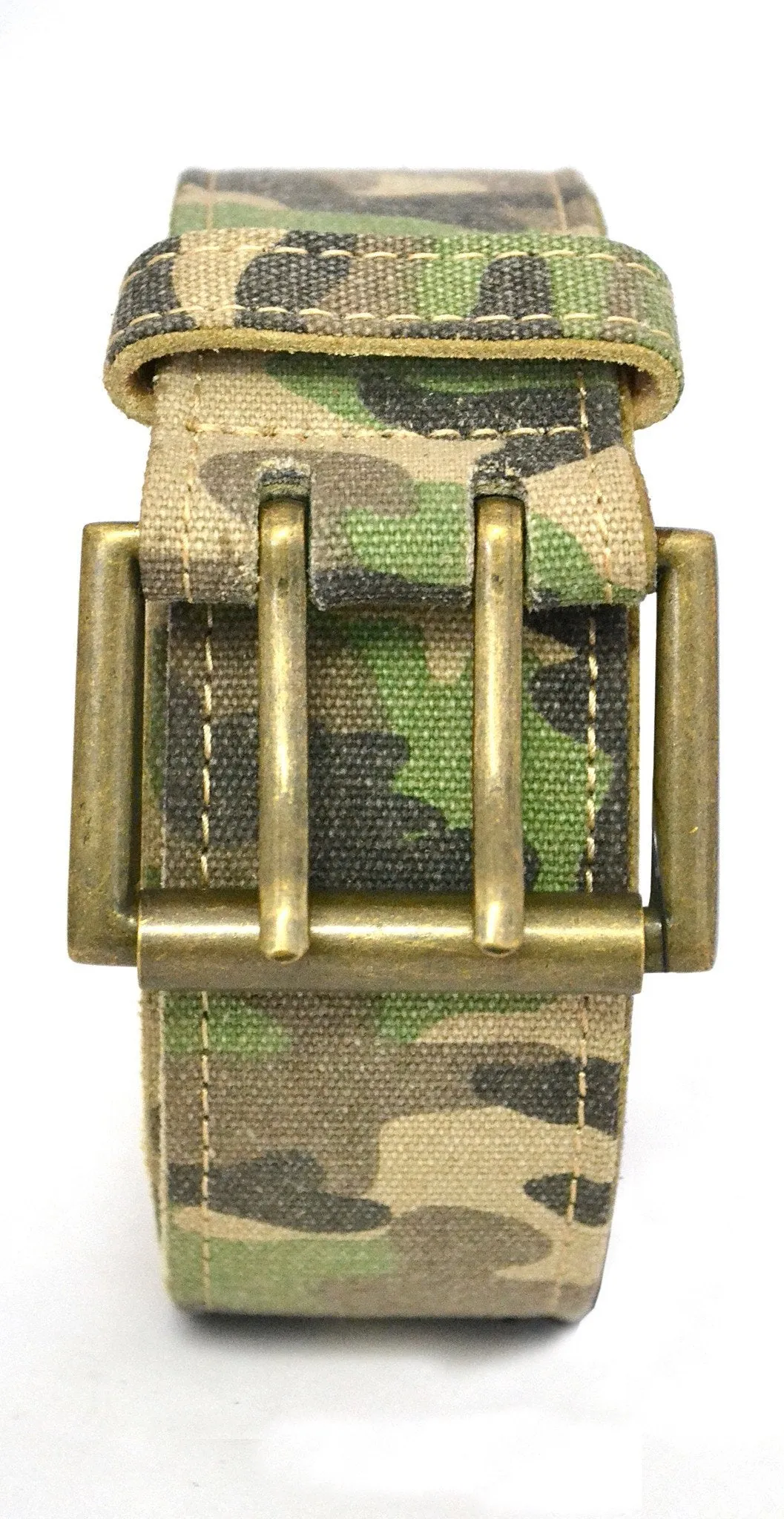 PARKER - Mens Khaki Canvas & Leather Belt