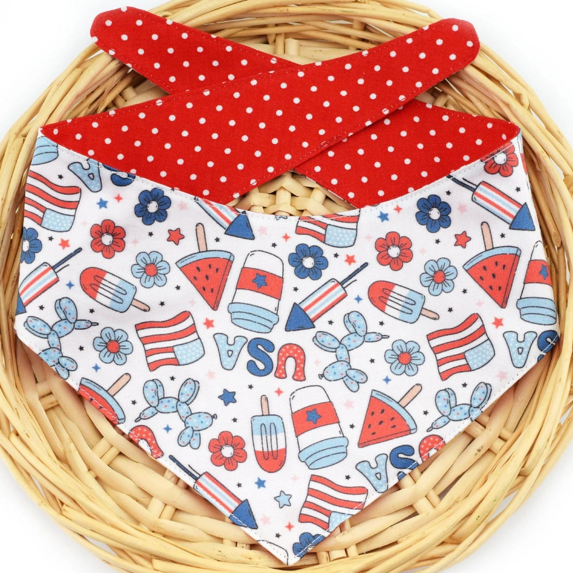 Party in the USA Tie-On Dog Bandana