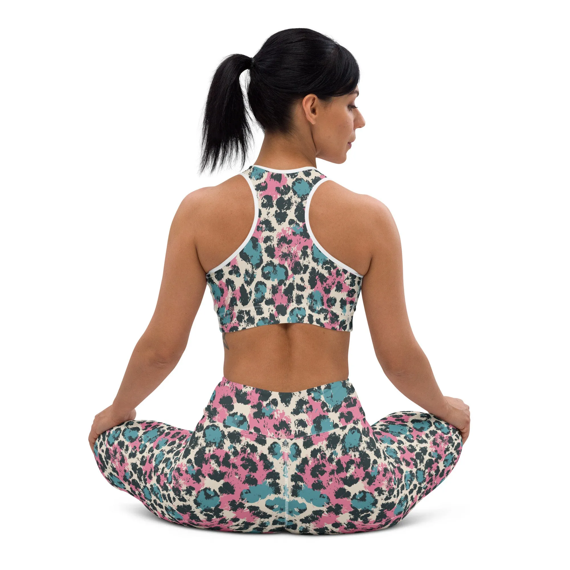 Pastel Panther Camouflage Padded Sports Bra
