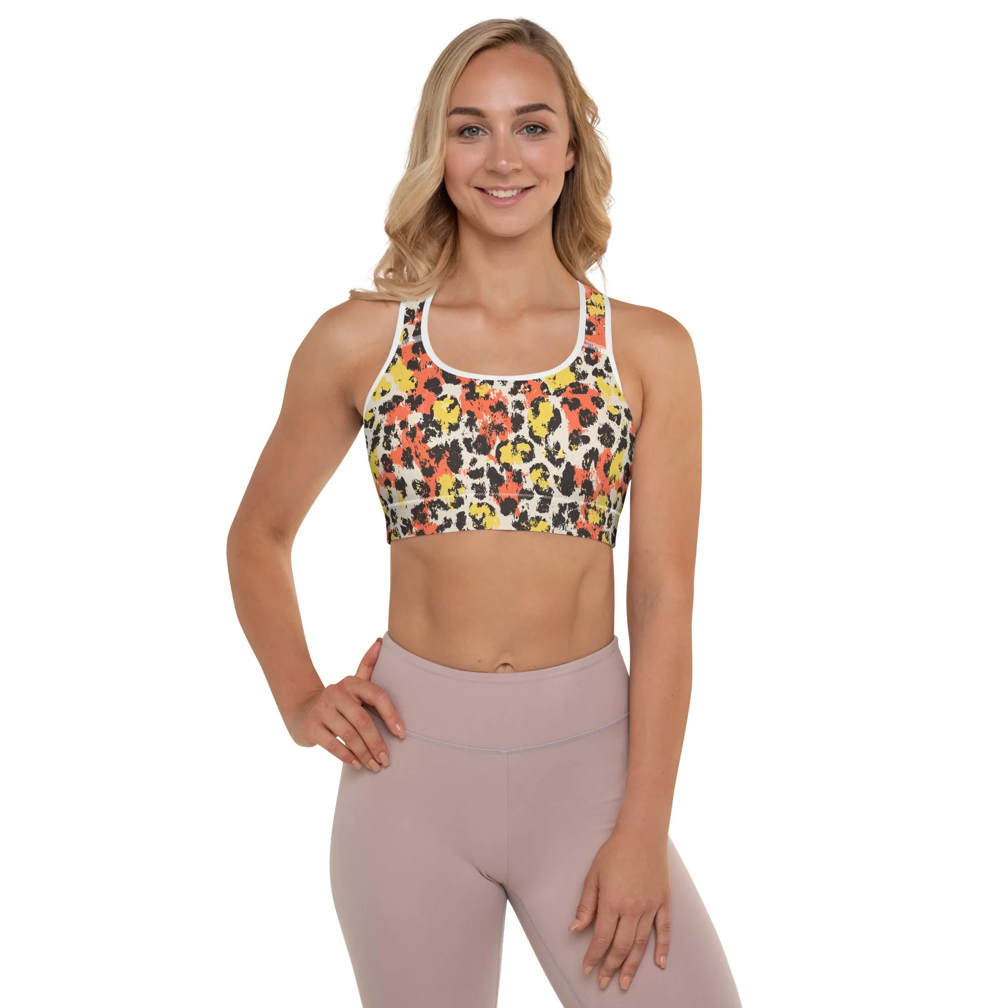 Pastel Panther Camouflage Padded Sports Bra
