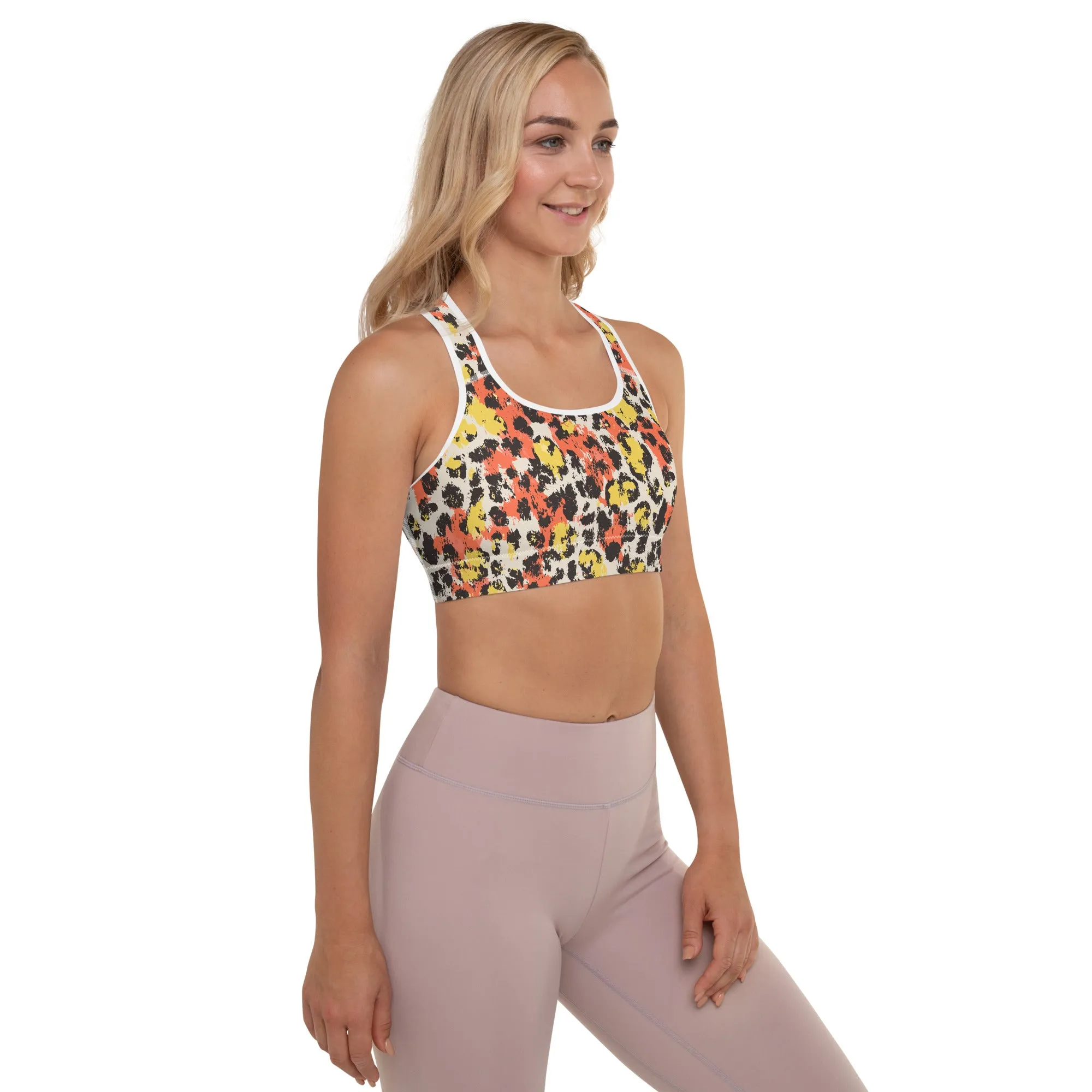 Pastel Panther Camouflage Padded Sports Bra