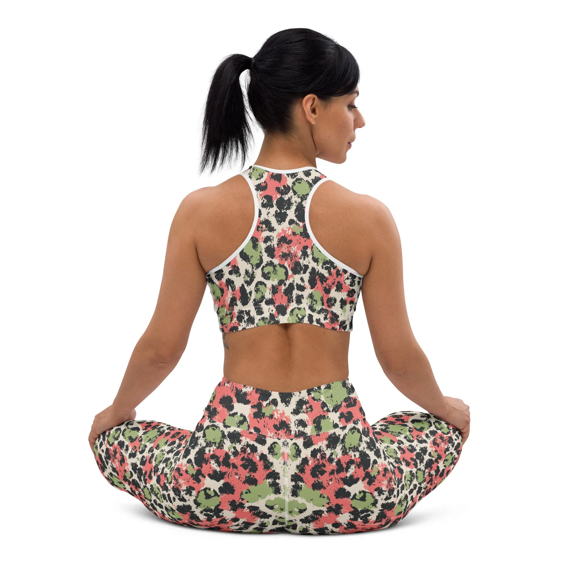 Pastel Panther Camouflage Padded Sports Bra