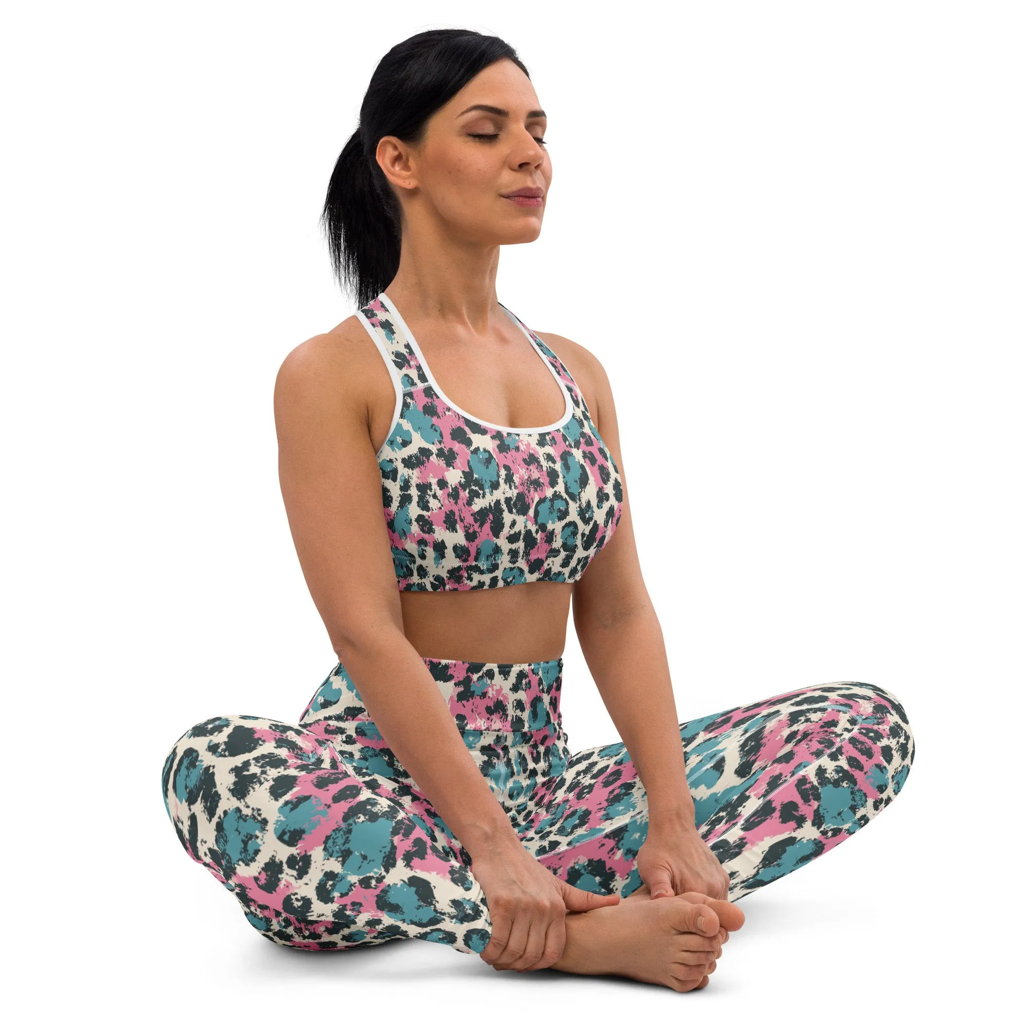 Pastel Panther Camouflage Padded Sports Bra