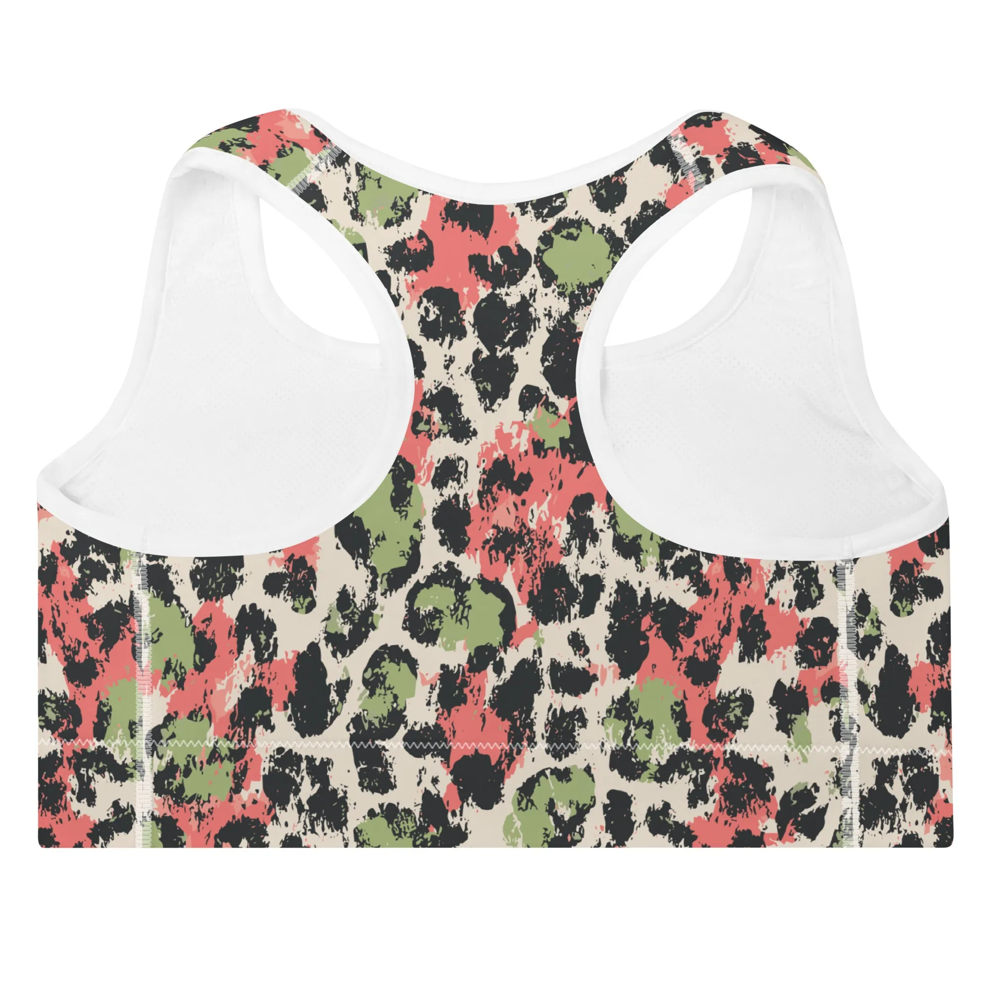 Pastel Panther Camouflage Padded Sports Bra