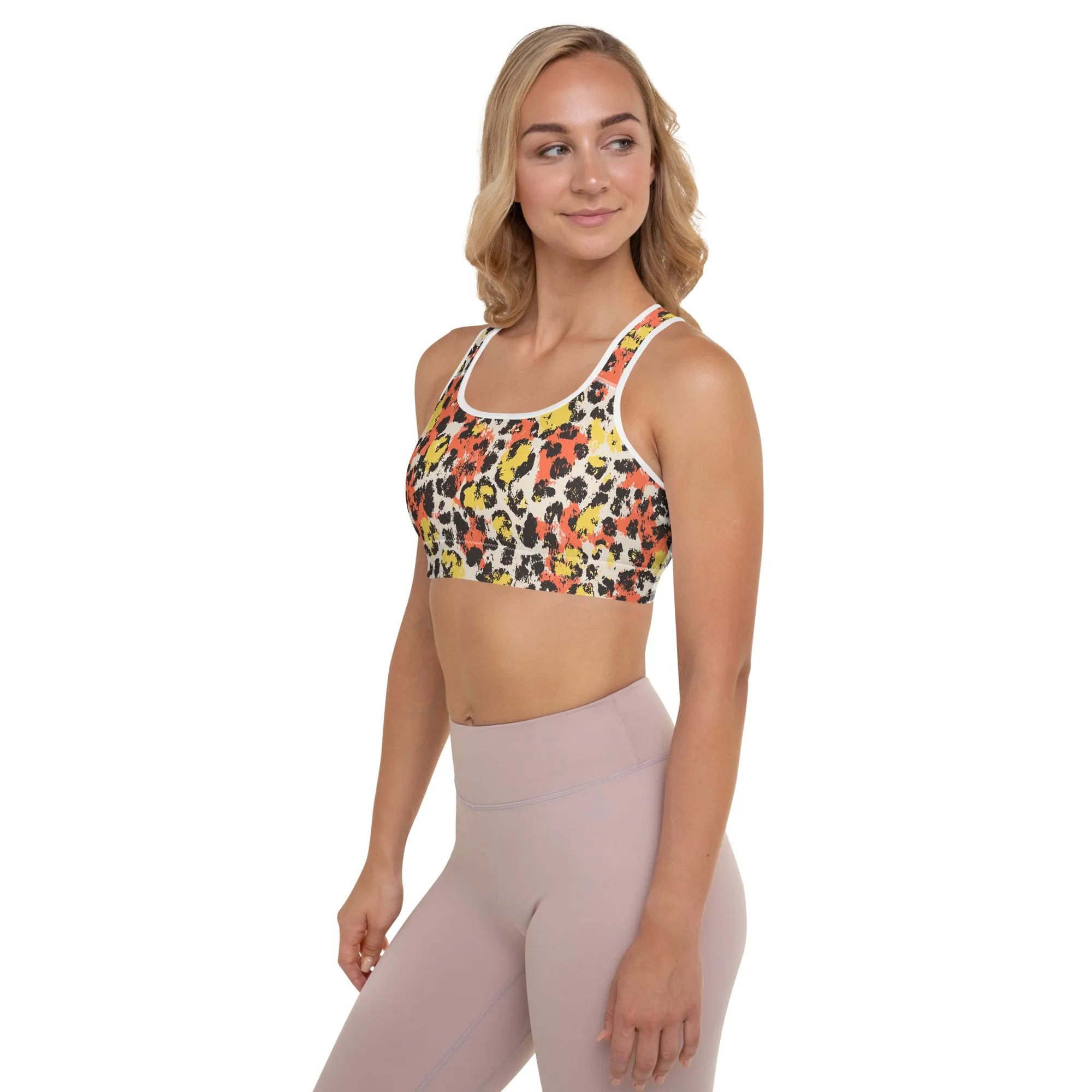 Pastel Panther Camouflage Padded Sports Bra