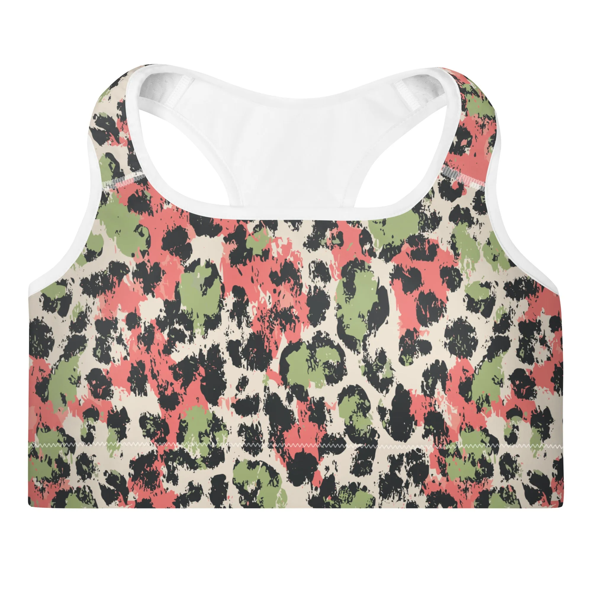 Pastel Panther Camouflage Padded Sports Bra