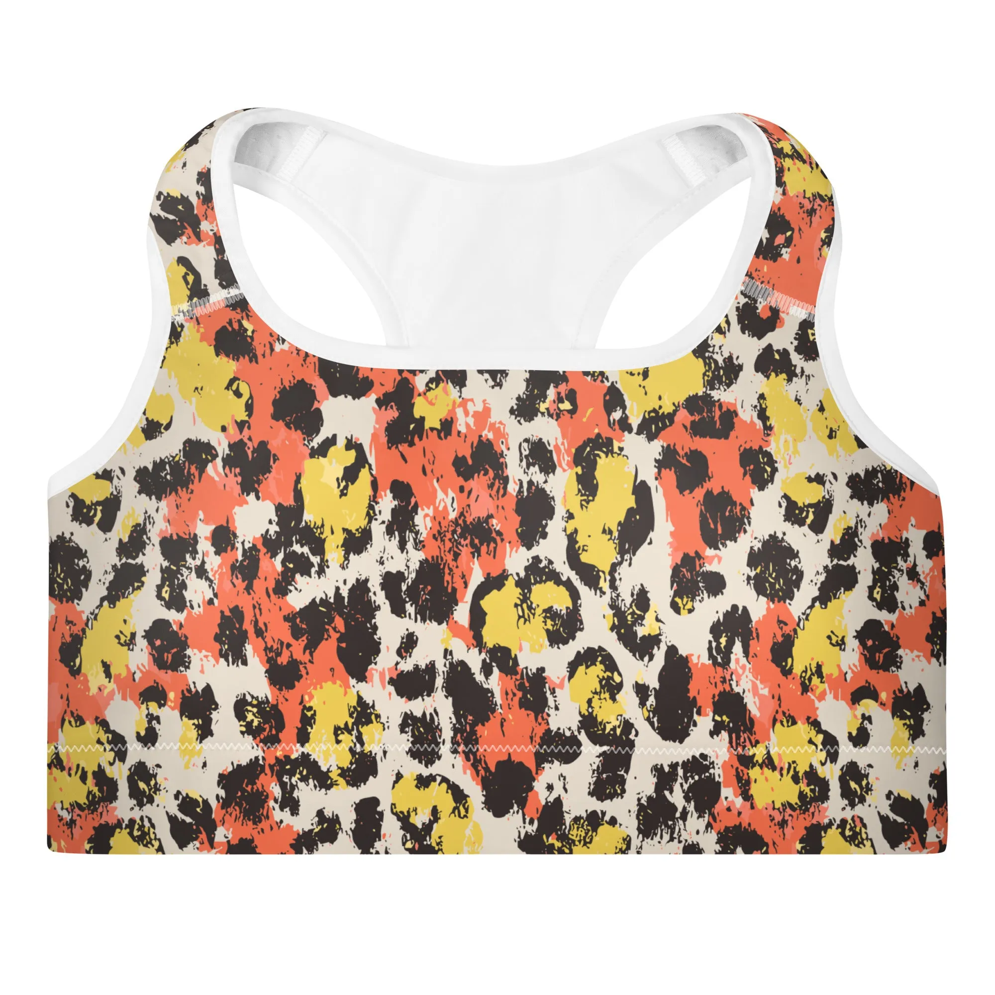 Pastel Panther Camouflage Padded Sports Bra
