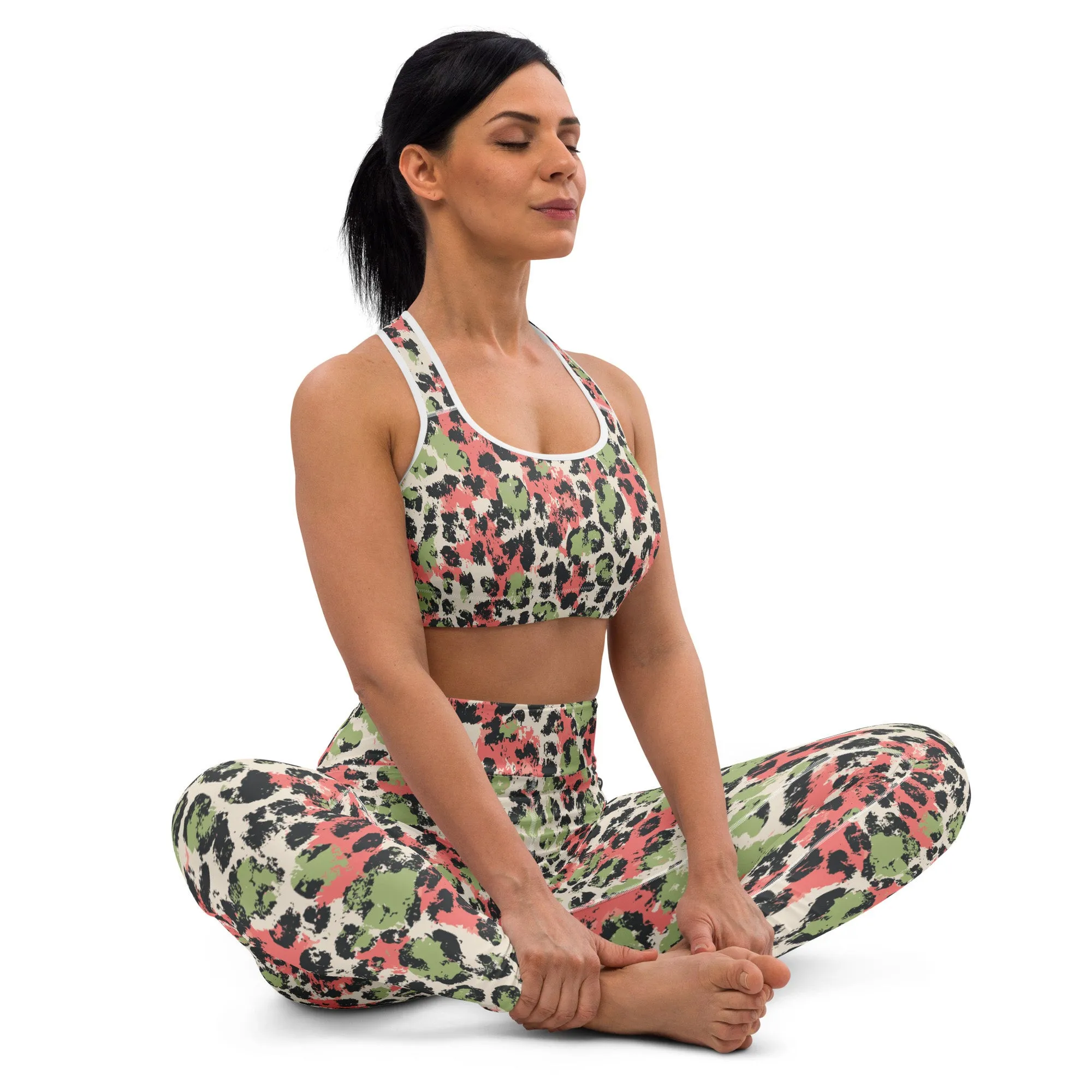 Pastel Panther Camouflage Padded Sports Bra