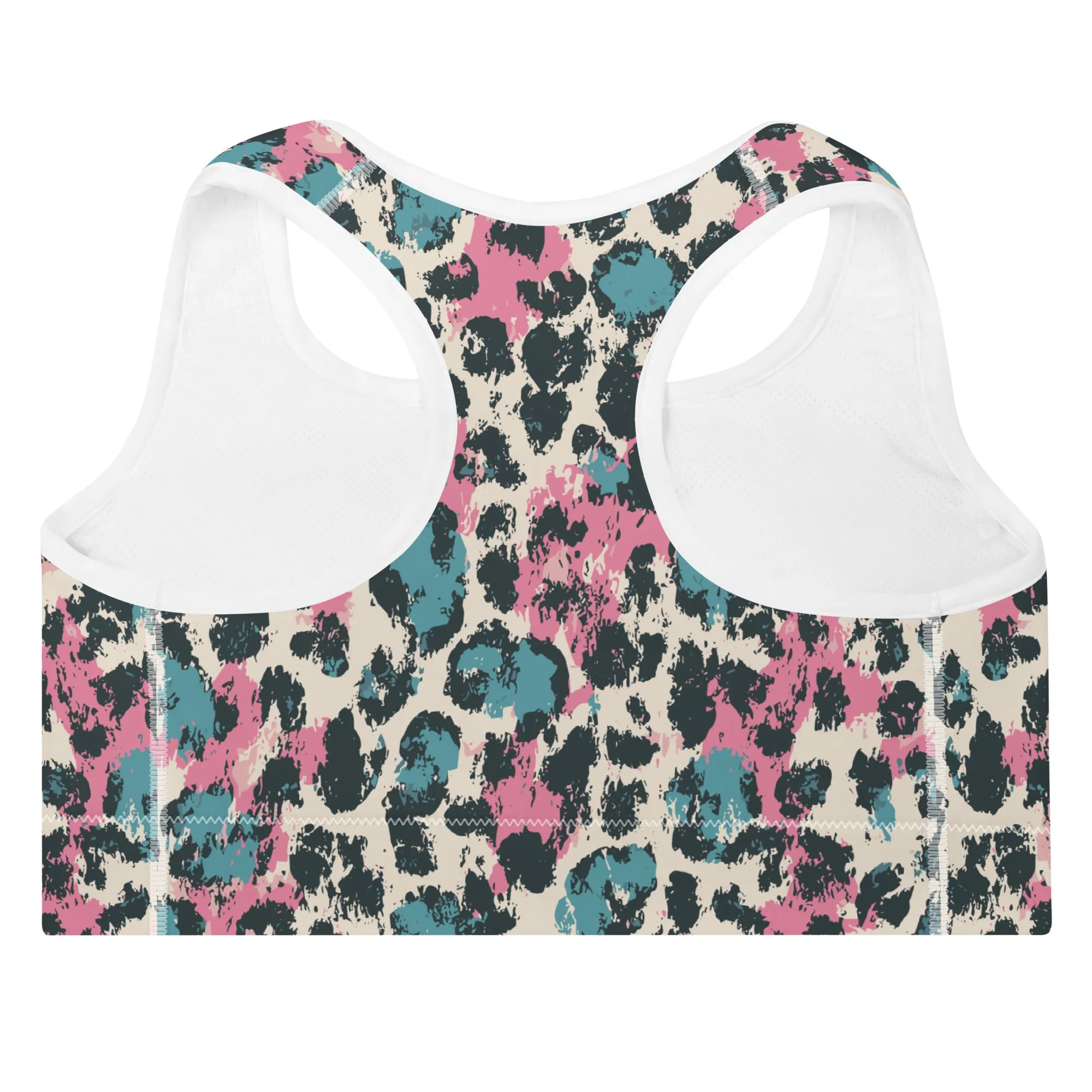 Pastel Panther Camouflage Padded Sports Bra
