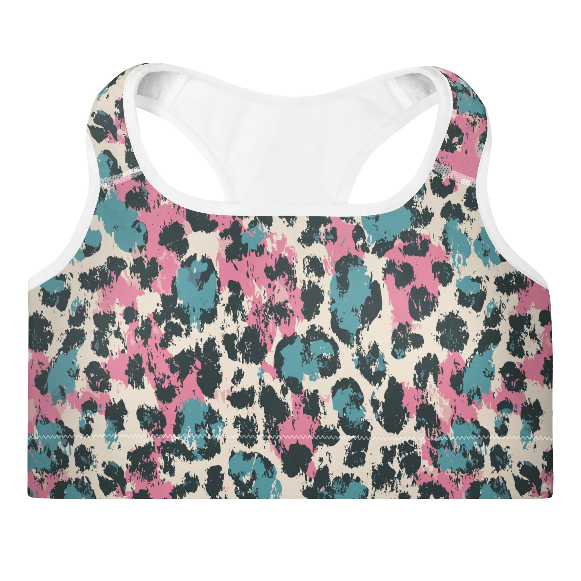 Pastel Panther Camouflage Padded Sports Bra