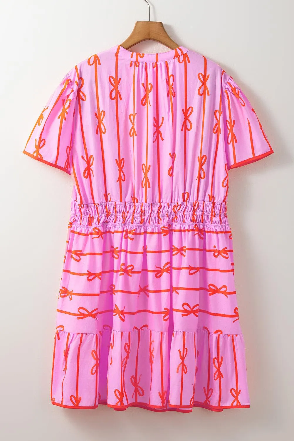 Paula Ruffled Red Bows Plus Size Dress