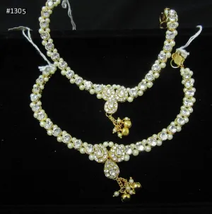 Payal 3051305 Indian Designer Golden Anklets Shieno Sarees