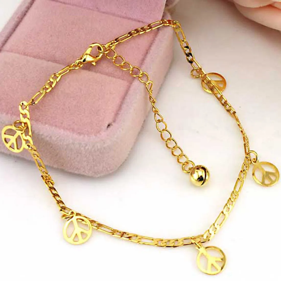 Peace Symbol Charms Anklet
