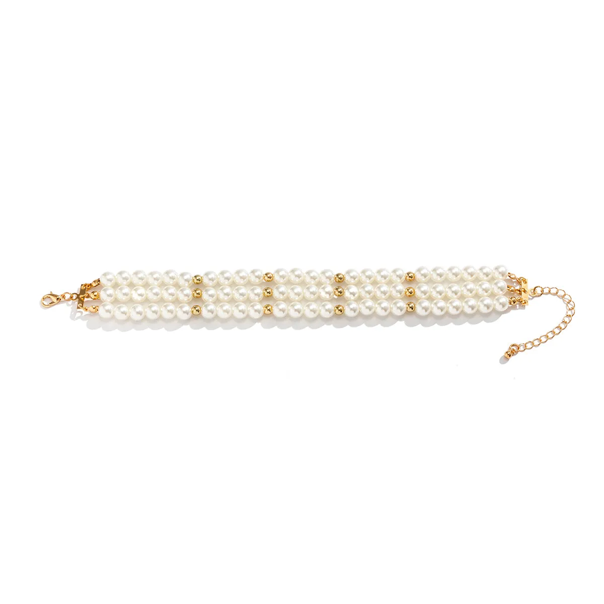 Pearl & 18K Gold-Plated Layered Beaded Anklet