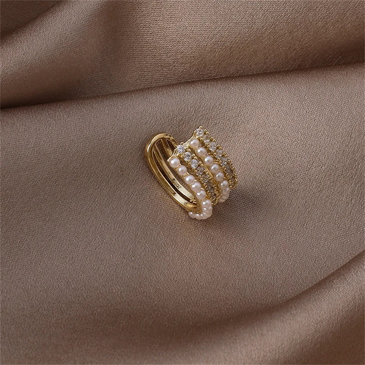 Pearl & Cubic Zirconia Ear Cuffs